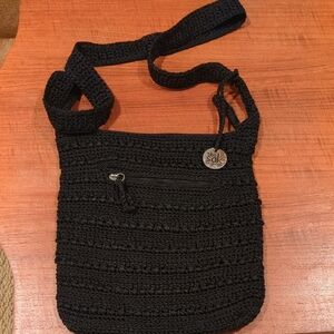 The Sak Black Crochet Shoulder Bag